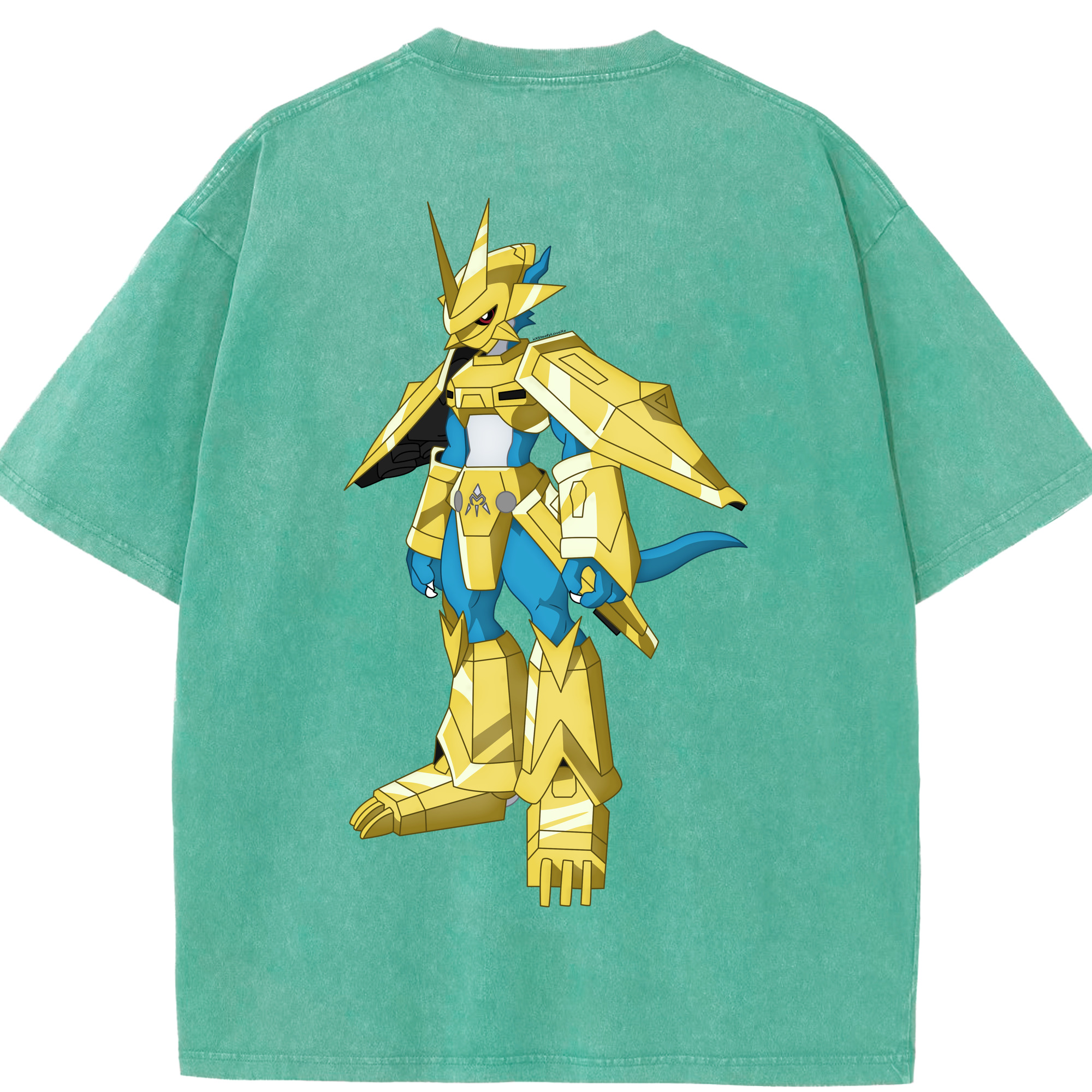（画像用） Digimon デジタルモンスター/デジモン 綿100% ヴィンテージ風 半袖Tシャツ（背面プリント）
